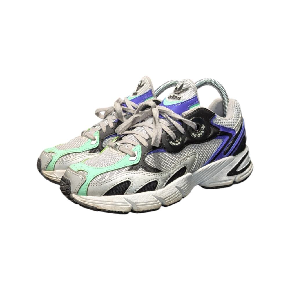Adidas Astir Sneakers Silver Purple Aqua GY1121 Black Womens 7 Streetwear Chunky